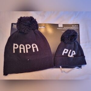 NWT Matching PAPA & PUP Beanie Set, Size M/L